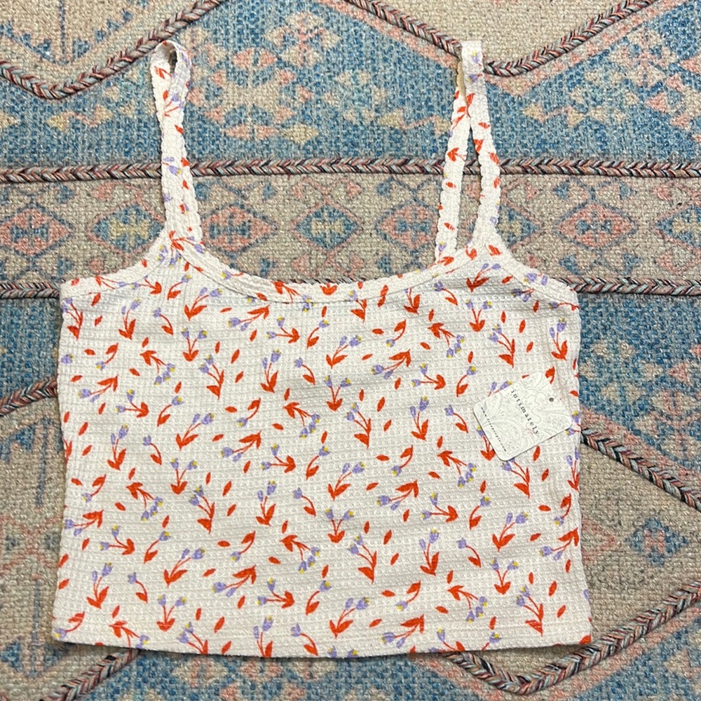Intimately Free People NWT Crop top Waffle knit fabric spaghetti straps size M